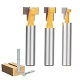 Mitening 8mm Schaft Fräser, Fräser Set, Fräsen Werkzeug Set, 3-tlg Oberfräse Fräser, Holzbearbeitungswerkzeug Bit, T-Nutfräser-Set - Nuten Fräsen für Gängige Sechskantschraub