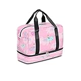 BOLOL Reisetasche für Mädchen, Tänzerin, Sporttasche, Sporttasche, Gänseblümchen, Wochenendtasche für Damen und H