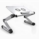 Ergonomischer Laptoptisch Schreibtischständer tragbar verstellbar Notebook Schreibtisch Riser Halterung Ultrabook MacBook für Bett Couch mit USB Lü