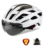 Fahrradhelm,CE-Zertifikat,Fahrradhelm mit Abnehmbarer Schutzbrille Visor Shield für Männer Frauen Mountain & Road Fahrradhelm Einstellbarer Sicherheitsschutz Skateboarding Ski & Snowb