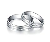 KnSam Damen Ring, 750 Trauring, 18 K Ring Damen Ehe Ring Damen Eheringe Platin Einfacher Kreis Für Damen Frau Weiß G