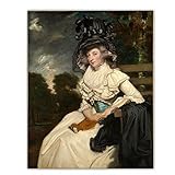 Shmjql Mrs. Lewis Thomas Watson (Mary Elizabeth Milles) Von Sir Joshua Reynolds Leinwand Wandkunst Poster Ölgemälde Bild Dekoration -50X70Cmx1 Kein R