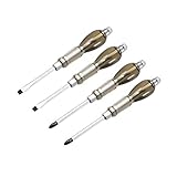 sourcing map 2 Sets PH2 Kreuzschlitz-/1/4-Zoll-Schlitzschraubendreher mit 7,6 cm Cr-V-Schaft und Sechskantbolster Strike Cap