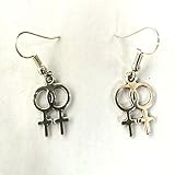 Punk Double Venus Weibliche Symbol Logo Baumeln Ohrringe Haken Gay Pride Rainbow Symbol Lesben Ohrringe Frau Schmuck Mujer Geschenk