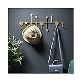 alleda Hakenleiste Garderobenleiste Kleiderhaken Wandhaken Wandgarderobe Handtuchhaken Metall Mehrzweck mit 6 Haken (Gold)