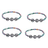 1/2/4 pcs Magnetic Slim Hematite Anklet,Energy Anklet Relief Pain Hematite Anklet,Anti Swelling Black Obsidian Anklets for Women (4PCS)