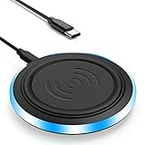 Wireless Charger,Kabelloses Ladegerät 15w Type-c für iPhone 13/12/11,iPhone XS/XR/X,Wireless Charger für Andriod Samsung S21/S20/S10/Note10,Google Pixel,kompatibel mit AirPods-Kopfhö