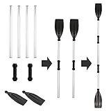 Your's Bath 2 Stück Paddel Set, Kayak Paddel Aluminium Abnehmbar, Boat Oars Paddel Länge ca. 203 cm Zerlegbar auf Kompakte 33cm, Doppelpaddel für Kanu Schlauchboote Gummiboot L