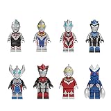 NBMNN 8 Ultraman-Serie Anime-Serie Freizeit-Puzzle-Minifiguren zusammengebaute Kinderbausteine Jungengeschenk