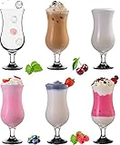 PLATINUX Cocktailgläser 400ml (max. 470ml) aus Glas mit Schwarzem Ombré Effekt Set 6-Teilig Partygläser Milkshakeg