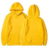 Hoodie Unisex Polyester Frühling Und Herbst Street Hip Hop Lose Große Kapuzenpullover Gelb+S
