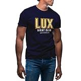 Lux Night Club Gold Lucifer Morningstar Herren Marineblaues T-Shirt Size XL