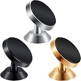 3 Stücke Auto Handy Halter Montage Magnetische Handy Auto Halterung Magnetische Handy Montage 360 Drehung Universal Armaturenbrett Auto Halterung für Meiste Smartphones, Schwarz Gold Silb