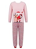 TTAO Kinder Unisex Pyjamas Set 3 Stück Hausanzug Kinder Junge Nachthemd + Hose/Mütze Mädchen Nachtwäsche Freizeitkleidung Rot a 146-152