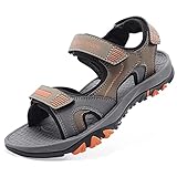 CAMEL CROWN Herren Sandalen Outdoor Sports Wandersandalen Sommer Strand Wasserschuhe Trekking Wandern Schuhe Klettverschluss Khaki Größe 45