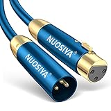 XLR Kabel 2m, NUOSIYA Mikrofon XLR Splitterkabel Adapter, Flexibler Dreipoligen XLR Stecker auf Buchse Kabel, Premium Qualität XLR-auf-XLR Instrumentalkabel, Pro Mischpult Audio Konverter (Blau)