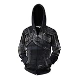 shuihua - Kapuzenpullover The Witcher 3: Wild Hunt - Geralt Hoodie, Geralt Cosplay Hoodie, 3D-Druck Hoody Zipper-Jacke (Color : Zipper, Size : XL)