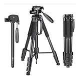 YooSz Klappkamera-Stativ-Kamera-Stativ-Monopod-Aluminiumlegierung Mit 3-Wege-Schwenk-Pan-Kopf-Tragetasche for Sony/Canon Tragbar 70 Zoll / 177 cm (Color : Black)