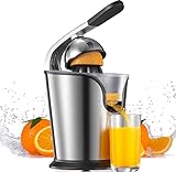 Zitruspresse Elektrisch, Saftpresse & Orangenpresse mit Hebelarm, 160W Leiser Motor, 2 BPA-frei Kegel Geeignet für Orangen, Zitronen, Grap