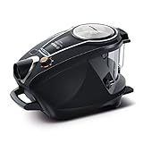 Bosch Staubsauger beutellos ProSilence Serie 8 BGS7MS64, Bodenstaubsauger, leise, Hygiene-Filter, Bodendüse für Parkett, Teppich, Fliesen, starke Saugleistung, langes Kabel, 800 W, schw