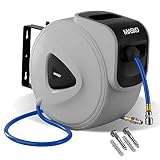 MASKO® 30m Druckluftschlauch Aufroller automatisch 1/4' Anschluss - Schlauchtrommel Wandschlauchhalter Schlauchaufroller Druckluftschlauch-Aufroller Druckluftschlauch-trommel G