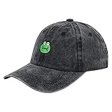 Haoohu Frosch Baseball Cap Unisex Baumwolle Low Profile Frosch Papa Hut Verstellbar Hip Hop Lustige Hut, Black03273, Einheitsgröß