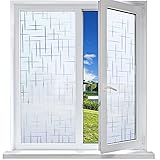 Funfox Fensterfolie Milchglasfolie Selbstklebend Sichtschutzfolie Fenster Scheibenfolie Blickdicht Dekorfolie Anti-UV Statische Folie Milchglas Sternenkreuz 44.5 x 200