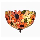 hängende Lichter 12inch populäre Art-Glasdeckenleuchte for Inneneinrichtungen, Deckenleuchte Buntglas-Blumen-Entwurf gemustert für Küche Esszimmer Loft Schlafzimmer Cafe Bar R