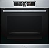 Bosch HBG636ES1 Serie 8 Einbau-Backofen, 60 x 60 cm, Made in Germany, EcoClean Direct Reinigungshilfe, Bosch Assist Backeinstellung auf Knopfdruck, PerfectBake Backsensor, PerfectRoast B