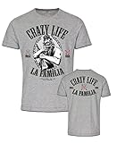 Mi Barrio LA Familia Herren T-Shirt ORIGINAL Crazy Life- MALA VIDA in schwarz, weiß, grau (grau, 4XL)