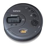 Lenco CD-300 - Tragbarer CD-Player Walkman - Bluetooth Diskman - CD Walkman - MP3 Funktion - Antishock - 2 x 2000mAh Akku - Kopfhörer - Micro USB Ladekabel - Schw