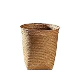 BLLYAYR Abfalleimer Abfalleimer-gewebter Papierkorb für Küche, Bad oder Büro-Seagrass-Abfalleimer-Abfalleimer für Müll/Müll Küche&Haushalt Abfalleimer (Color : Light Brown)