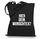 Stoffbeutel Jutebeutel mit Wunschtext/Selber gestalten mit dem Amazon T-Shirt Designer/Beutel Druck/Designertool Tragetasche/Bag/Jutebeutel WM1-black