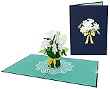 Geburtstagskarte & Glückwunschkarte - Pop-Up Karte Blumen Lilien für Frau oder Freundin zum Geburtstag Popup Karte Lilien B
