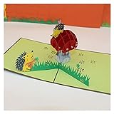 OMIDM Geschenkkarten Birthday Cards 3D handgemachtes glückliches Pilzhaus Papier Baby Show Einladung Grußkarten mit Umschlag Kinder Geburtstagsgeschenk Grußkarten (Size : 2pc)