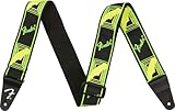 Fender® »NEON MONOGRAM STRAP« Nylon Gitarrengurt - 5cm - Farbe: Grün/Gelb