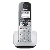 Panasonic KX-TGE510GS DECT Seniorentelefon mit Notruf (Großtastentelefon, schnurlos, extra Lautstärke, hörgerätekompatibel, Eco-Plus) silber-schw