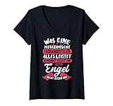 Damen Medizinische Fachangestellte Engel Arzthelferin MFA T-Shirt mit V