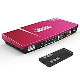 HDMI Switch 4x1 TESmart Ultra HD 4 Ports Umschalter unterstützt 4K@60Hz 4:4:4 mit automatischem Umschalter und drahtloser IR-Fernbedienung für Xbox/PS 4/Roku/Blu-Ray-Player/Fire Stick/HDTV