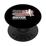 Fußball für Damen und Mädchen mit Flagge der Vereinigten Staaten PopSockets mit austauschbarem PopGrip