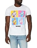 Fortnite Lama-Pop-Art Herren-T-Shirt Wei� L | S-XXL, Der Spieler Xbox PS4 PS5 Schalter Klassische Rundhalsausschnitt Graphic Tee, Geburtstagsgeschenkidee für Männer, für Haus oder Gy