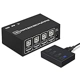 4 Ports DP KVM Switch 4K 60Hz 4 in 1 Out USB Displayport Switch Box PC Share Monitor Maus Tastatur Drucker Sw
