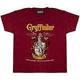 Harry Potter Gryffindor Crest Jungen-T-Shirt Burgund 128 | Alte 3-13, Harry Potter Geschenke, Junge Mode Top, Kinderkleidung, Kindergeburtstags-Geschenk-I