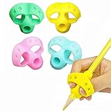 Bleistift Griffe Schreibhilfe Griff für Stift Kinder, 2020 Neu Design Ergonomische Handschrift Stifthalter Finger Grip für Kinder 4+1 (Mehrfarbig)