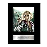 Autogramm-Fotodruck von Emma Watson, Hermine Granger aus den Harry-Potter-Filmen, signiert, mit Passepartout, toll als Geschenk, Autogramm-Fotodruck Nr. 01