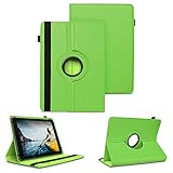NAUC Tablet Hülle kompatibel für Medion Lifetab E10713 Tasche Schutzhülle Schutztasche Cover Schutz Case 360 Drehbar, Farben:Grü