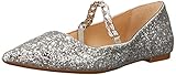 Jewel Badgley Mischka Damen Jaclyn Mary Jane Flat, Silber Glitter, 40.5 EU