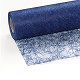 Unbekannt 100 Deko Diamanten + 25 m x 30 cm Sizoflor® Vlies Original Tischband dunkelblau Tischläufer blau für Hochzeit, W