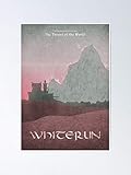 AZSTEEL Skyrim - Whiterun Poster Best Gift 11.7'x16.5' for Friends Family