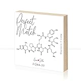 Jahrestag geschenk für ihn, personalisiertes Holzschild, Chemie der Liebe, Perfect Match, Geschenk zur Verlobung, Hochzeit, Valentinstag, Jahrestag, Kunstdruck auf Birk